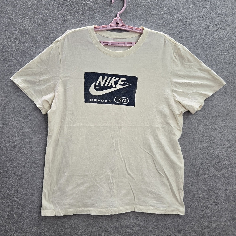 Nike Men Shirt XL White Oregon The Tee Logo Short Sleeve Cotton